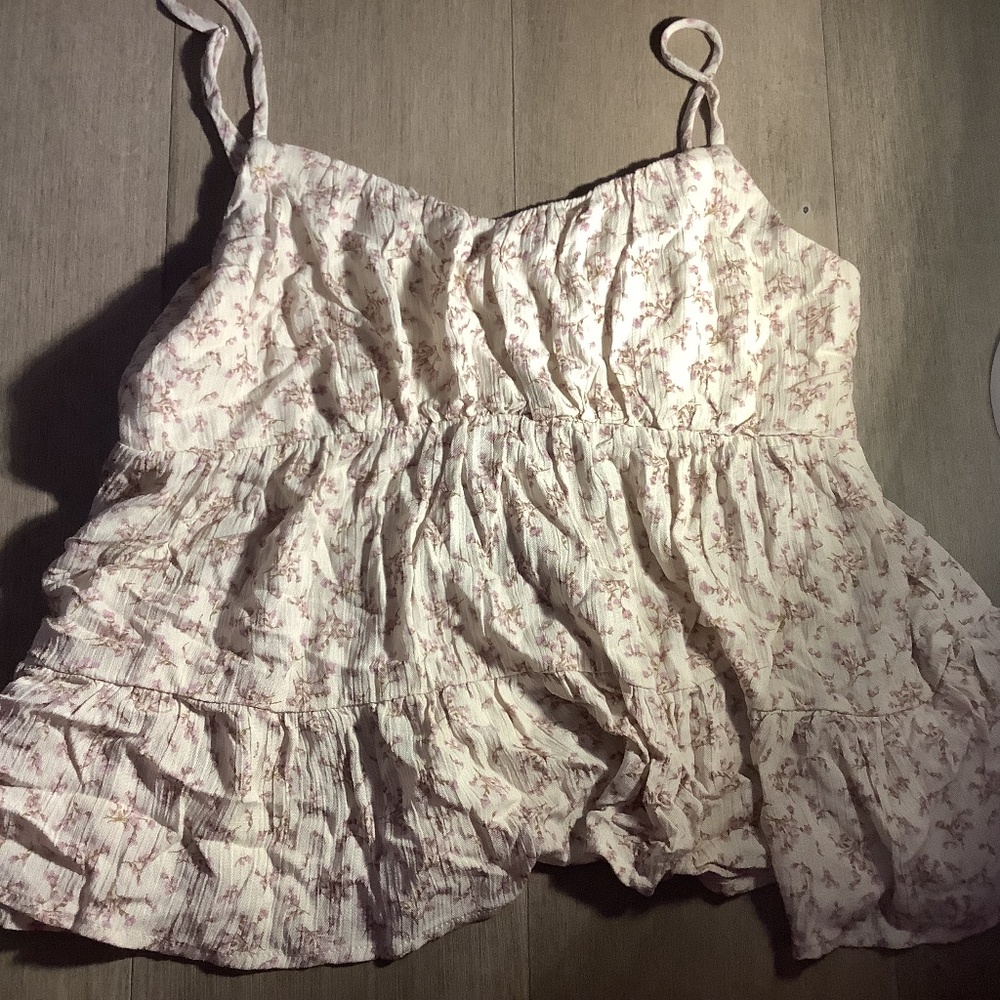 White flowy babydoll tank top